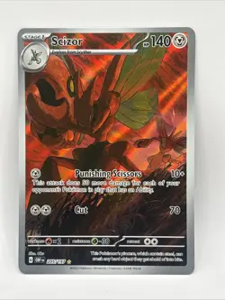 Scizor Pokemon TCG Sv03: Obsidian Flames Holo Illustration Rare Card 205/197 - Image 1