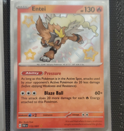 Entei SV: Paldean Fates Shiny Rare Holo Pokemon Card 112/091 130 HP 2024 - Image 1
