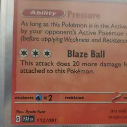 Entei SV: Paldean Fates Shiny Rare Holo Pokemon Card 112/091 130 HP 2024 - Image 3