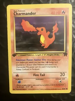 1st Edition Charmander 50/82 Team Rocket Rare Pokemon Card Near Mint - Image 1