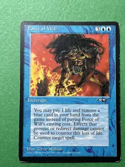 **Force of Will** ~Alliances~ Magic the Gathering, Heavy Play (HP) - Image 1