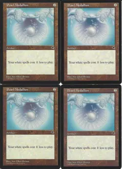 MTG: PEARL MEDALLION Tempest RARE; played, Great condition x4 - Image 1