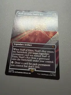 Staff of Eden, Vault's Key Borderless ACR M 0123 NM/M Regular MTG - Image 1