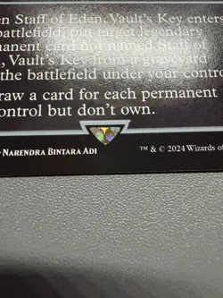 Staff of Eden, Vault's Key Borderless ACR M 0123 NM/M Regular MTG - Image 3