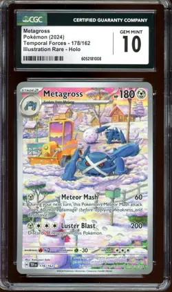 CGC 10 Metagross 178/162 Illustration Rare Temporal Forces 2024 Pokemon - Image 1