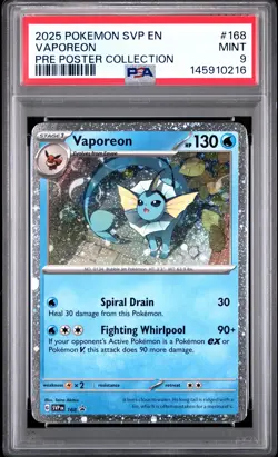 2025 POKEMON SVP EN-SV BLACK STAR PROMO #168 VAPOREON PSA 9 - Image 1