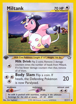 Miltank 41/111 Uncommon Neo Genesis Pokemon Unlimited Moderately Played - Image 1