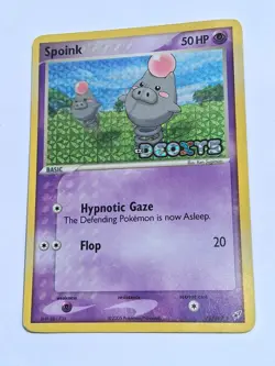 Pokemon Card - Spoink Deoxys 76/107 Reverse Holo Stamped - Medium Play - Image 2