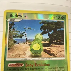 Pokemon Budew 43/130 Reverse Holo Diamond and Pearl Uncommon - Image 2