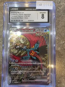 Pokemon Roaring Moon Ex 218/187 Japanese Special Art Rare (SAR) CGC 8 NM - Image 1