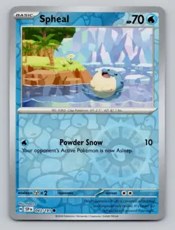Reverse Holo Spheal 043/191 Common Surging Sparks Pokemon - Image 1