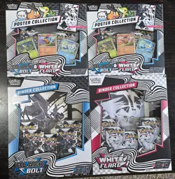 Pokemon Black Bolt & White Flare Binder + 2 Unova Poster Collections NEW /SEALED - Image 1