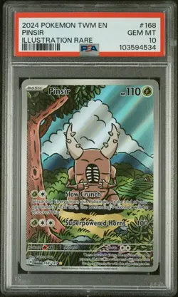 Pinsir Illustration Rare Pokemon Twm En-Twilight Masquerade 168/167 PSA 10 - Image 1