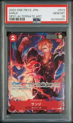 PSA 10 Sanji R Alternate Art OP01-013 Romance Dawn 2022 ONE PIECE Card Japanese - Image 1