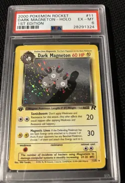Pokemon Dark Magneton Holo Rare 1st Edition #11/82 PSA 6 EX-MT - Image 3