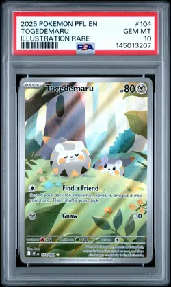 2025 POKEMON PFL EN-PHANTASMAL FLAMES ILLUSTRATION RARE #104 TOGEDEMARU PSA 10 - Image 1