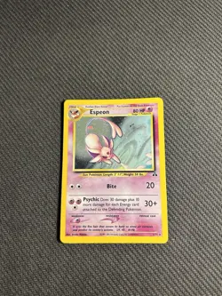 Pokemon TCG Espeon 1/75 Neo Discovery Holo LP - Image 3