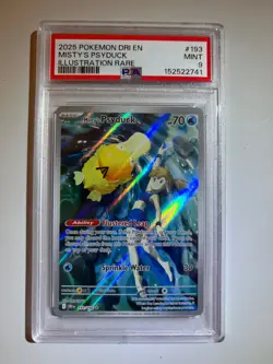 2025 POKEMON DRI EN-DESTINED RIVALS ILLUSTRATION RARE #193 MISTY'S PSYDUCK PSA 9 - Image 1