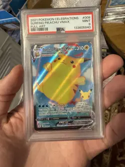 2021 Pokemon SWSH Celebrations Surfing Pikachu VM #009/025 PSA 9 - Image 1