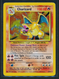 Charizard 4/102 Holo Rare Pokemon 1999 Unlimited Base Set MP - Image 1