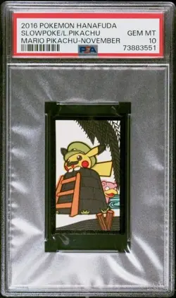 2016 POKEMON HANAFUDA SLOWPOKE/L.PIKACHU MARIO PIKACHU-NOVEMBER - Image 1