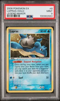 2006 POKEMON EX LEGEND MAKER LAPRAS #8 HOLO FOIL PSA 9 MINT #100962663 - Image 1