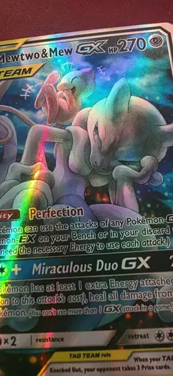 Pokemon Mewtwo & Mew GX Tag Team SM191 Full/Alternate Art Promo Sun & Moon - Image 5