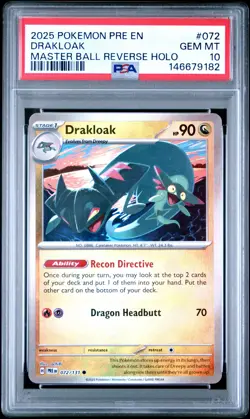 2025 POKEMON PRE EN-PRISMATIC EVOLUTIONS #072 DRAKLOAK PSA 10 - Image 1