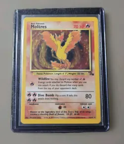 Moltres 12/62 Fossil Holo MP + Pokemon TCG Vintage WOTC - Image 1