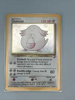 Chansey 3/102 Base Set Holo Rare Unlimited MP Pokemon TCG WOTC Vintage 1999 - Image 1