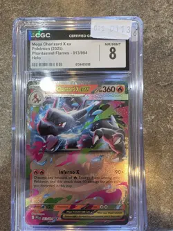 Mega Charizard X EX *CGC 8* Holo Rare *Phantasmal Flames* #13 *2025* Pokemon - Image 1