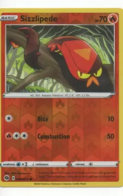 Sizzlipede Reverse Holo - 009/073- Champion's Path Pokemon NM - Image 1