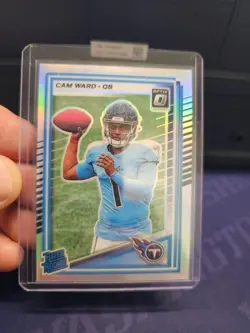 2025 Panini Donruss Optic Cam Ward Silver Holo Prizm #293 rookie football card - Image 3