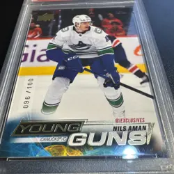 2022-23 Upper Deck Series 2 - Young Guns Nils Aman #454 UD Exclusives /100 (RC) - Image 4