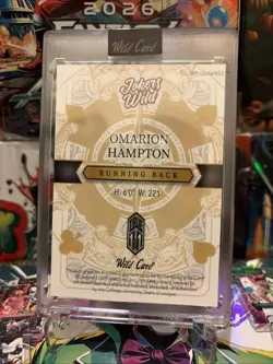 2025 Wild Card Multi Sport Wild Jokers True 1/1 RC Rookie Auto Omarion Hampton - Image 2