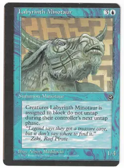 ►Magic-Style◄ MTG - Labyrinth Minotaur English Homelands MISCUT MISPRINT - Good - Image 1