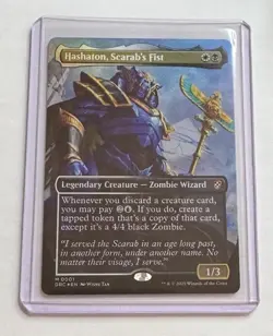 Hashaton, Scarab's Fist #1 Aetherdrift Foil Mythic Borderless MTG NM/M - Image 1