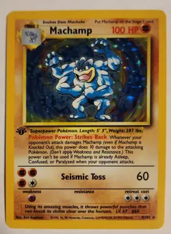 1999 Pokemon Base Set Machamp 8/102 Holo 1st Edition - Near Mint (NM) - Image 1