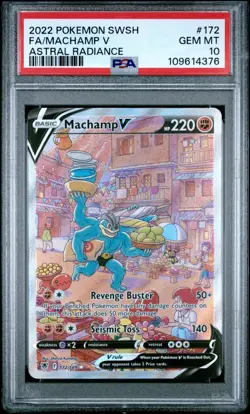 PSA 10 2022 POKEMON SWORD & SHIELD ASTRAL RADIANCE #172 HOLO MACHAMP V GEM MINT - Image 1