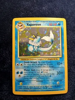 No Symbol Error Vaporeon Jungle Holo NM Vintage Pokemon 1999 - Image 1