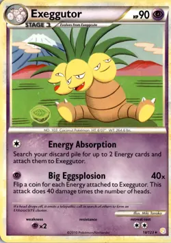 Exeggutor 18/123 HeartGold SoulSilver Pokemon Card TCG - Image 1