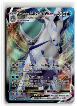 2021 Pokemon - Sword & Shield Chilling Reign Ice Rider Calyrex VMAX #46/198 - Image 1