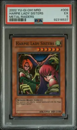 2002 YU-GI-OH! MRD-METAL RAIDERS #009 HARPIE LADY SISTERS PSA 5 - Image 1