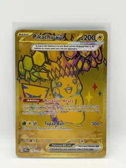 Pikachu ex 179/131 Hyper Rare Gold Card Pokemon Prismatic Evolutions Tera - Image 1