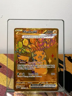 Pokemon Prismatic Evolutions - Pikachu EX 179/131 Hyper Rare Gold Card - NM/M - Image 1