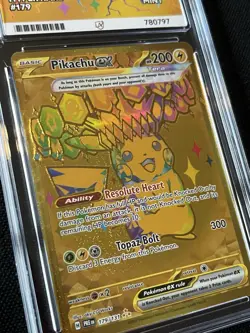 Pikachu 179/131 EX Prismatic Evolutions Pokemon Card Hyper Rare Ace 9 Grade Mint - Image 2