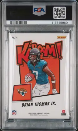 2024 PANINI ABSOLUTE KABOOM! VERTICAL #14 BRIAN THOMAS JR. ROOKIE RC PSA 10 - Image 2