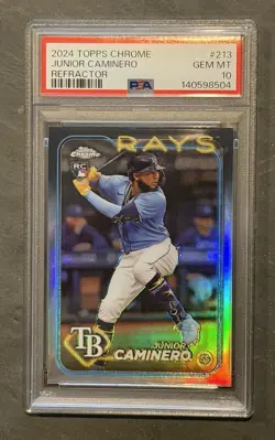 2024 Topps Chrome - Junior Caminero TB - Refractor RC - PSA 10 - Image 1