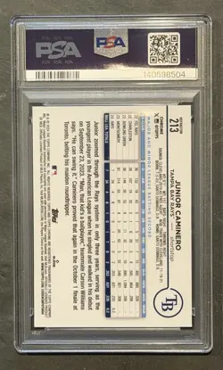 2024 Topps Chrome - Junior Caminero TB - Refractor RC - PSA 10 - Image 2