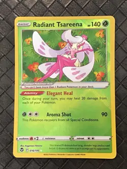 POKEMON CARD Radiant TSAREENA 016/195 Silver Tempest Holo - Image 1